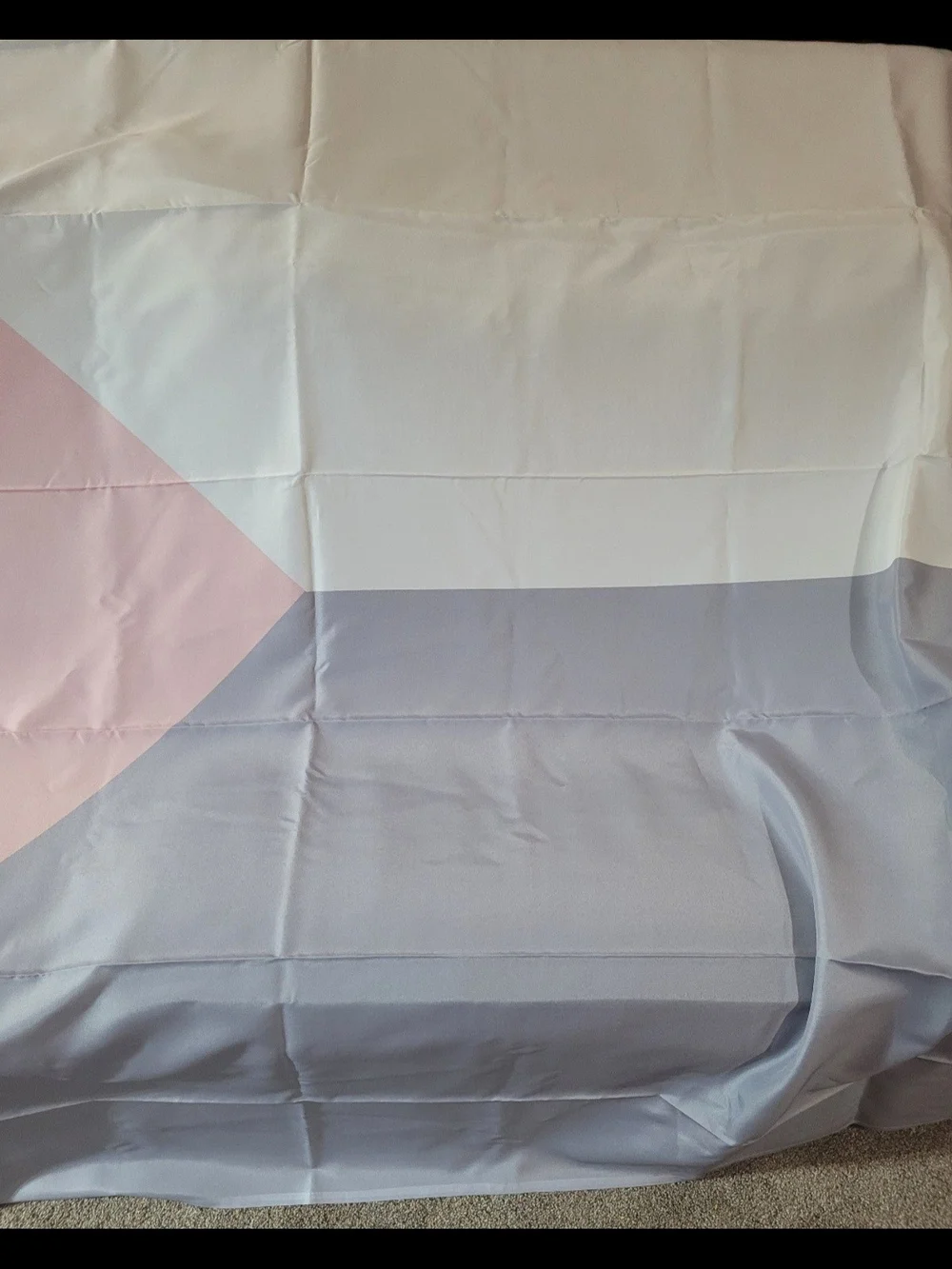 ​Modern Geometric Color-Block Shower Curtain (Pink, White, & Gray) – Brand New